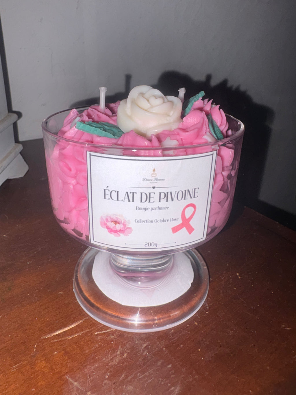 BOUGIE OCTOBRE ROSE - Pivoine