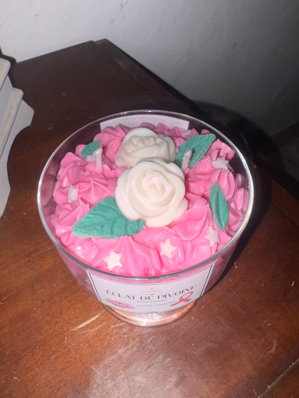 BOUGIE OCTOBRE ROSE - Pivoine